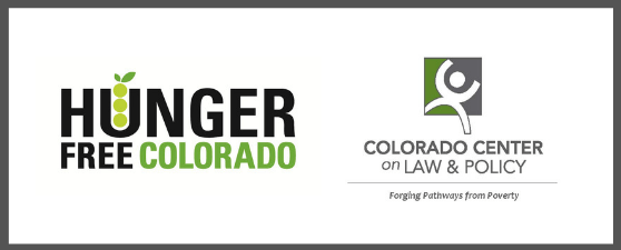 Hunger Free Colorado and the Colorado Center on Law and Policy logos